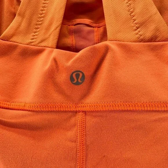 Lululemon Top Womens Size 2 Scoop Me Up Tank II Luon Athletic Workout Orange - Picture 7 of 9